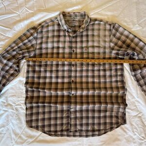 Carhartt Men's Casual Plaid Shirt - Brown and Gray